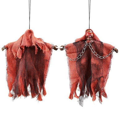 Halloween Hanging Ghost Chain with Glowing Eyes – Creepy Decoration for Halloween Parties