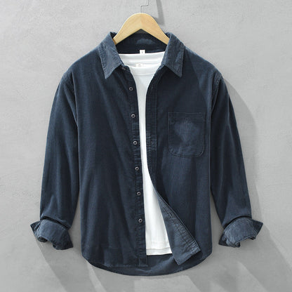 Herren Japanischer Retro Freizeit Hemd – Langarm, Modernes Layering, Vielseitig für Alltag & Ausgehen