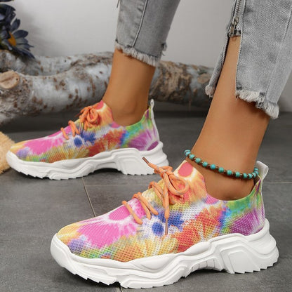 Barbara – Blumenfreizeitschuhe mit Flacher Sohle für Damen