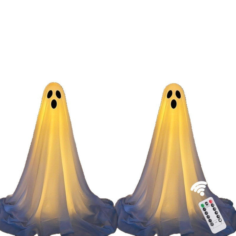 Halloween decoration ghost with witch hat – atmospheric glowing ghost figures for party & home