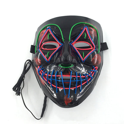 Halloween LED Light Mask for Adults – Creepy Party and Costume Mask with Neon Effect