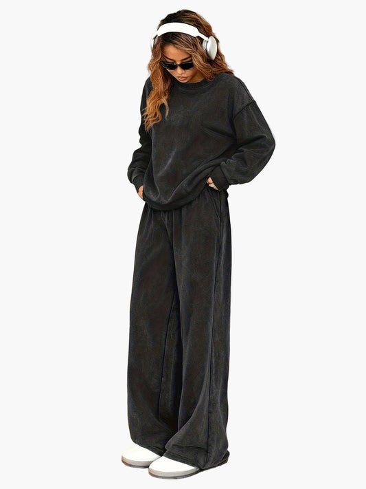 Damen Loungewear Set – Bequemes Freizeit-Outfit mit weitem Schnitt für Alltag & Reisen