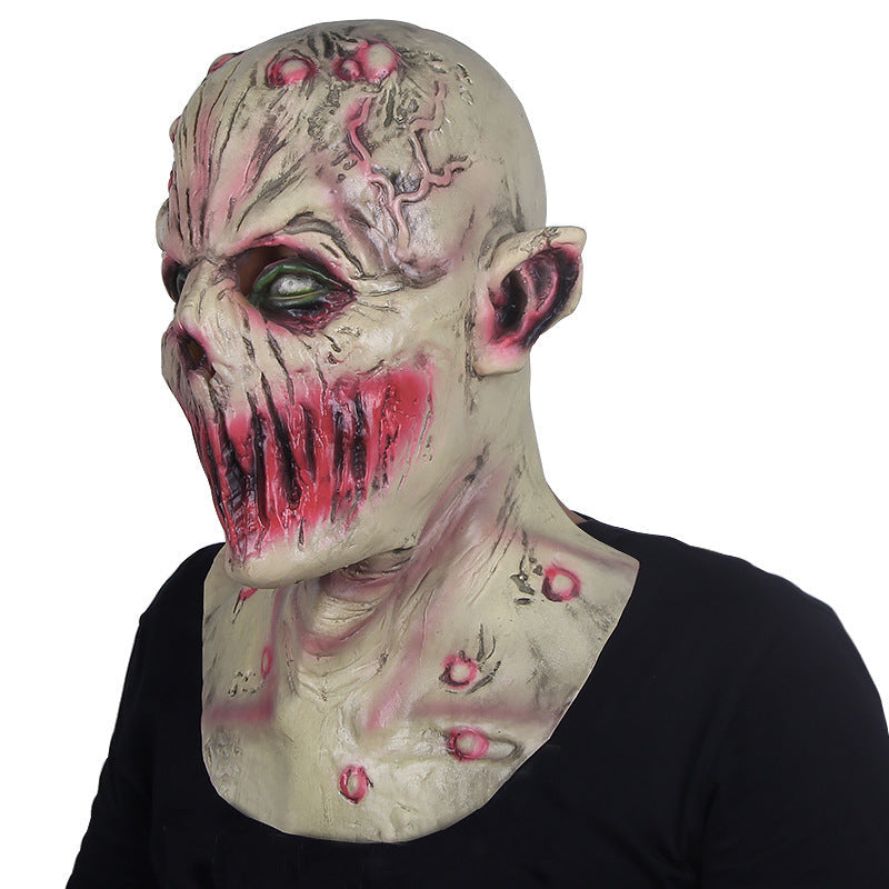 Halloween Unisex Latex Mask – Creepy "Deadly Silence" Vampire Party Mask for Adults