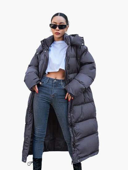 Women's Winter Quilted Coat Long Elegant Urban Style