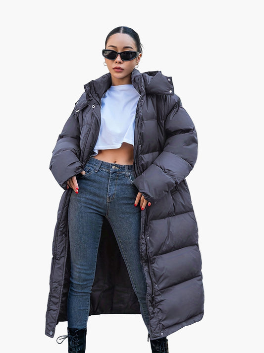 Women's Winter Quilted Coat Long Elegant Urban Style