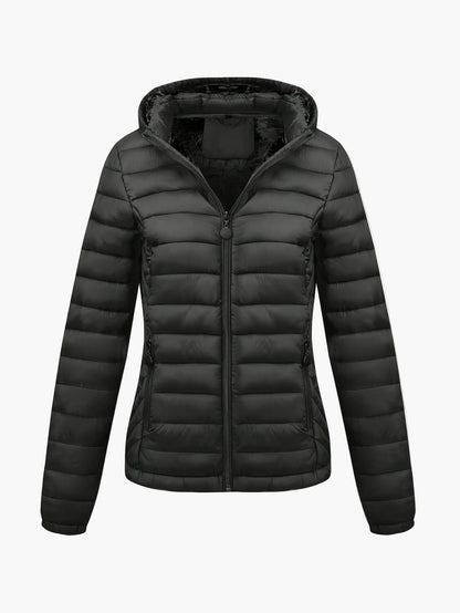 Women's quilted jacket with hood – fashionable winter coat for everyday and outdoor use