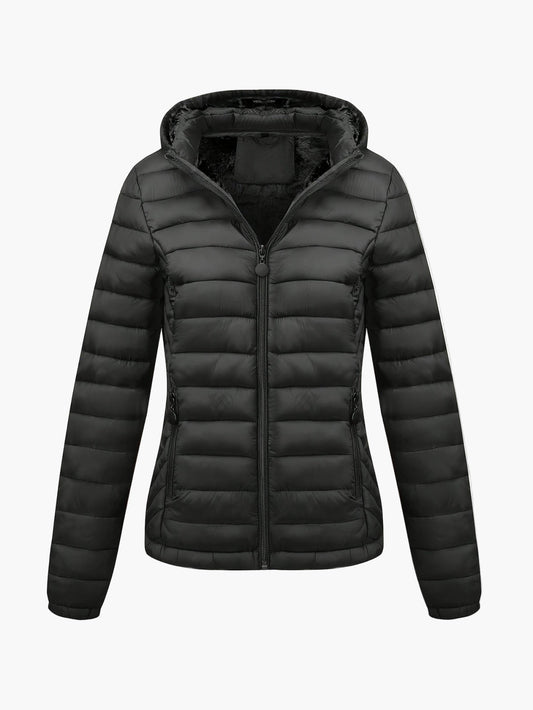 Women's quilted jacket with hood – fashionable winter coat for everyday and outdoor use