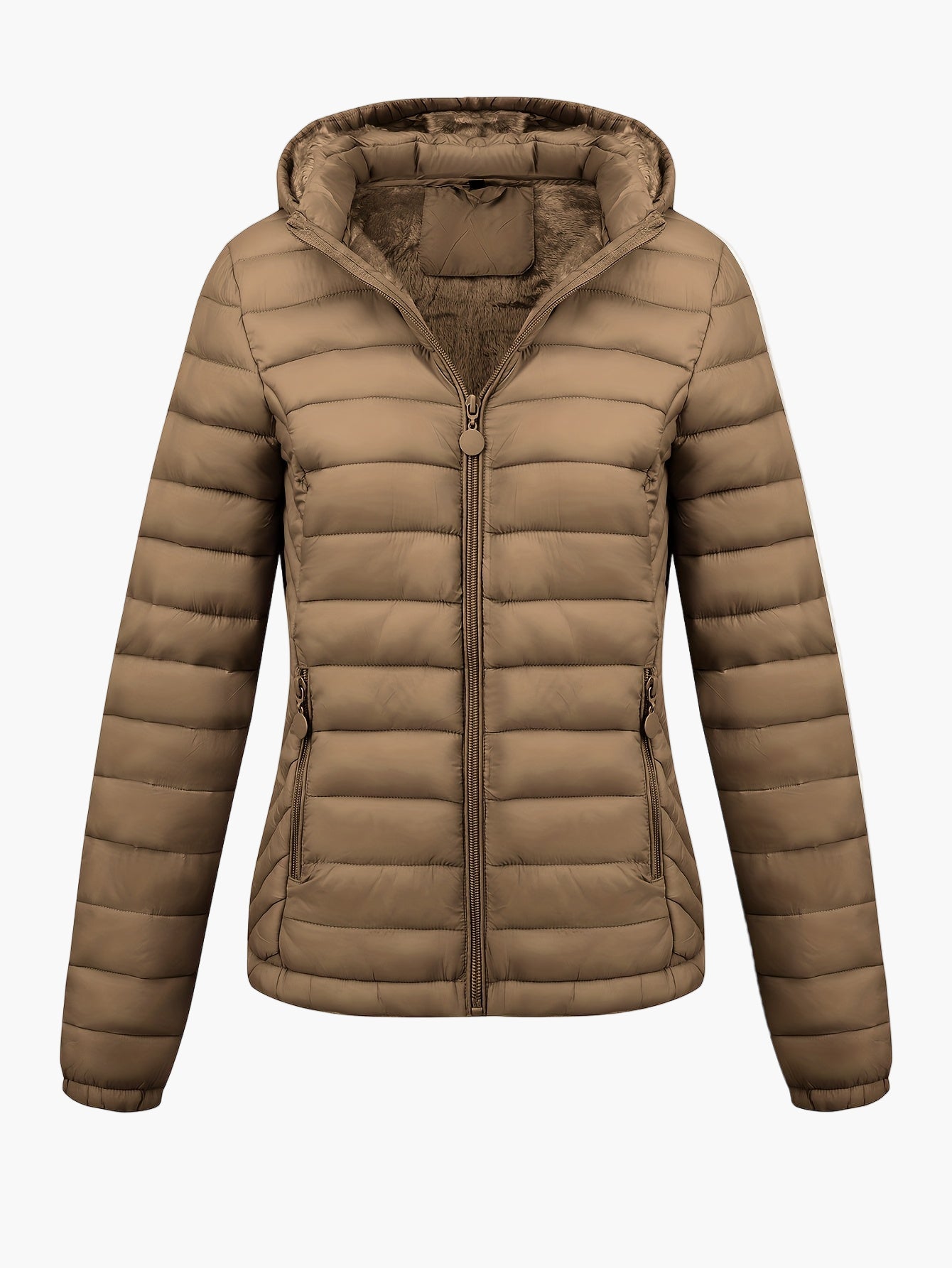 Women's quilted jacket with hood – fashionable winter coat for everyday and outdoor use