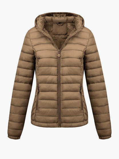 Women's quilted jacket with hood – fashionable winter coat for everyday and outdoor use