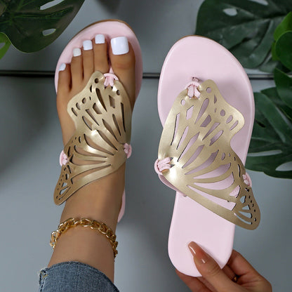 Lily – Flache Damensandalen mit Schmetterlingsdesign