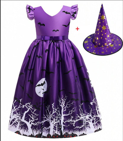 Pamela – Halloween Prinzessinnenkleid mit Halloween-Druck