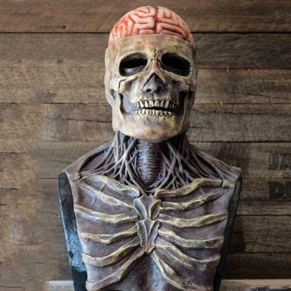 Halloween Skeleton Mask with Top Hat – Unisex Scary Costume for Parties & Decoration
