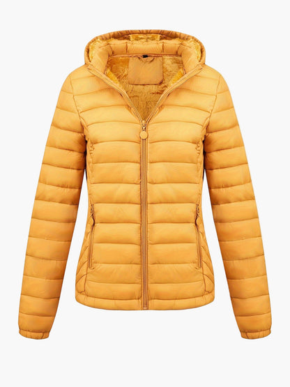 Women's quilted jacket with hood – fashionable winter coat for everyday and outdoor use