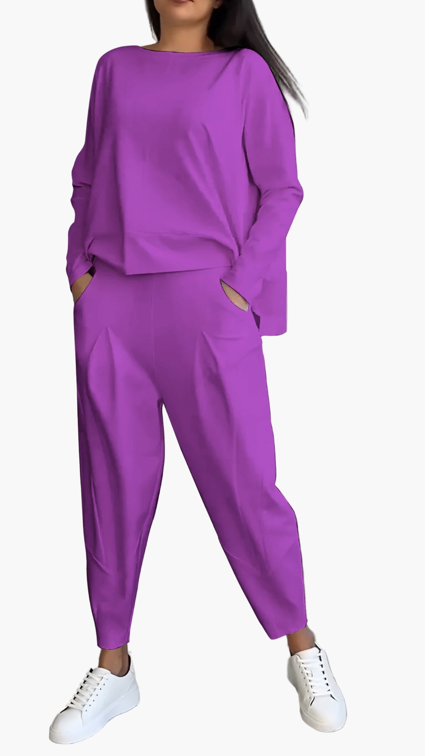 Damen Zweiteiler Cozy Lounge Set – Modischer Freizeitanzug für Zuhause & Alltag