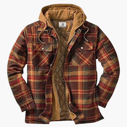 Herren Flanelljacke mit Kapuze – Klassischer Holzfäller-Look, Gefüttert & Vielseitig für Outdoor und Alltag
