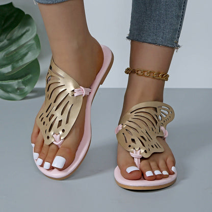 Lily – Flache Damensandalen mit Schmetterlingsdesign