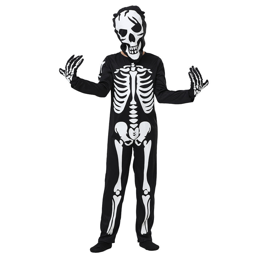 Halloween Children's Skeleton Costume – Glowing Full-Body Outfit for Spooky Fun and Party