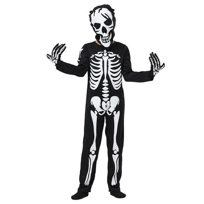 Halloween Children's Skeleton Costume – Glowing Full-Body Outfit for Spooky Fun and Party