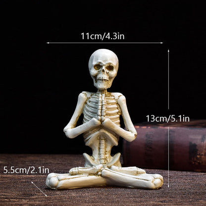 Halloween decorative figure yoga skeleton – funny skeleton figures for Halloween parties & spooky decorations