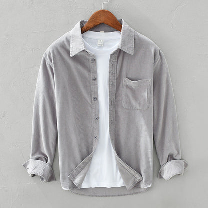 Herren Japanischer Retro Freizeit Hemd – Langarm, Modernes Layering, Vielseitig für Alltag & Ausgehen