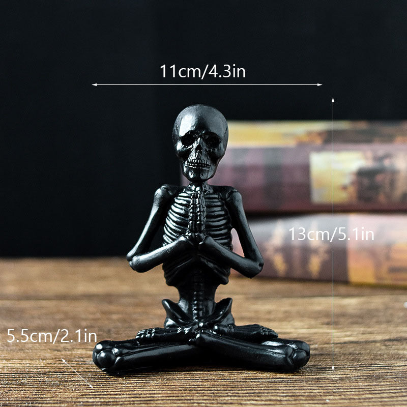 Halloween decorative figure yoga skeleton – funny skeleton figures for Halloween parties & spooky decorations