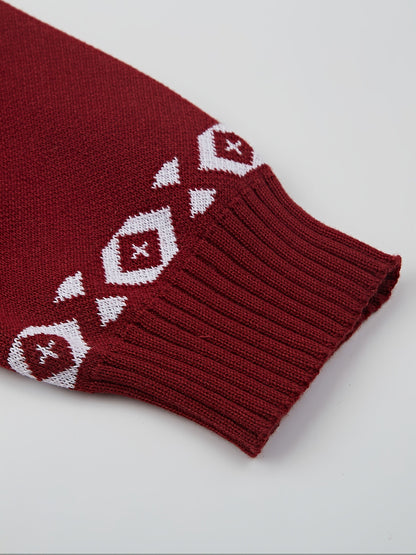 Men's knitted cardigan with reindeer pattern – Christmas style, casual, ideal for autumn and winter