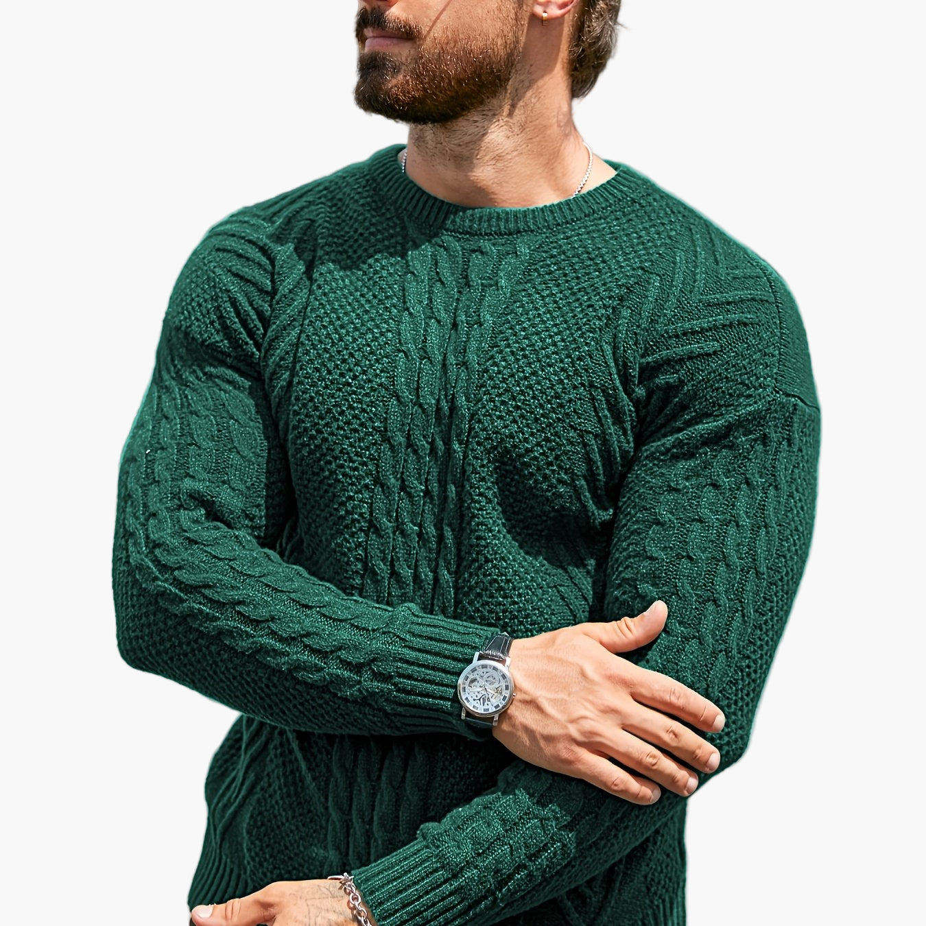 Men's knitted sweater in casual style – fashionable leisure sweater for autumn and winter