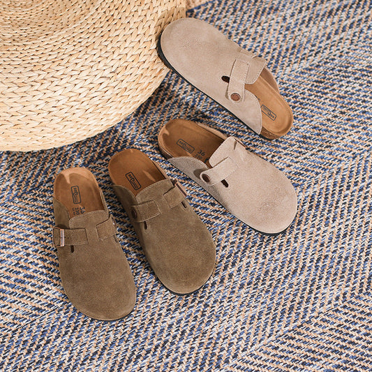 Sophie – Französische Retro Halbschuhe mit geschlossenem Zehenbereich aus veganem Leder
