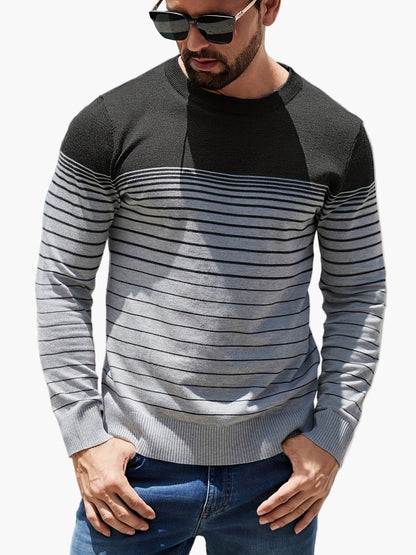Men's Sweater Casual Stripe Pattern Long Sleeve – Stylish for Everyday and Leisure