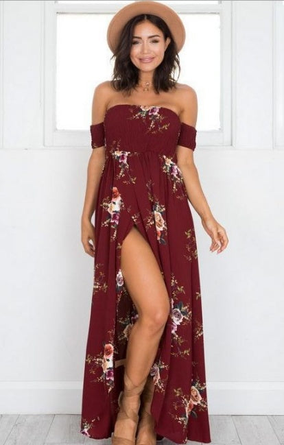 Jessica – Boho Maxikleid Off-Shoulder Sommer