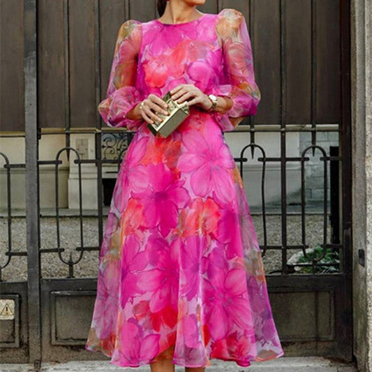 Jasmine – Summery Floral Dress made of Mesh