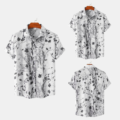 Herren Vintage Kurzarmhemd mit Blumenmuster – Lässiges Sommerhemd für Freizeit und Urlaub
