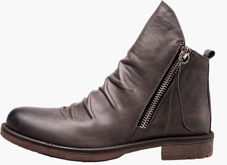 Men's ankle boots – Classic, versatile boots with side zipper for everyday & leisure