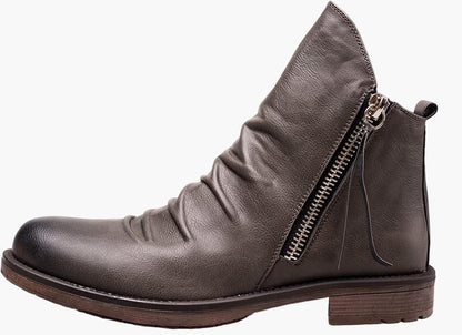 Men's ankle boots – Classic, versatile boots with side zipper for everyday & leisure