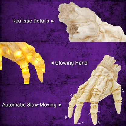 Halloween Glowing Electric Ghost Hand – Movable Zombie Decoration for Horror Parties & Haunted House