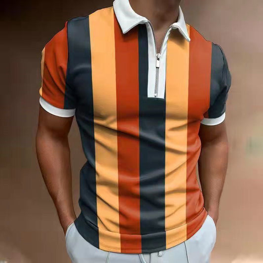 Owen – Kurzärmeliges Polo-Shirt mit gestreiftem Druck