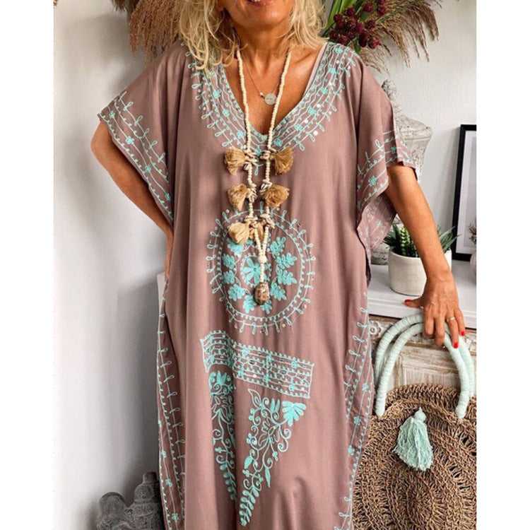 Julie – Boho Maxikleid mit V-Ausschnitt