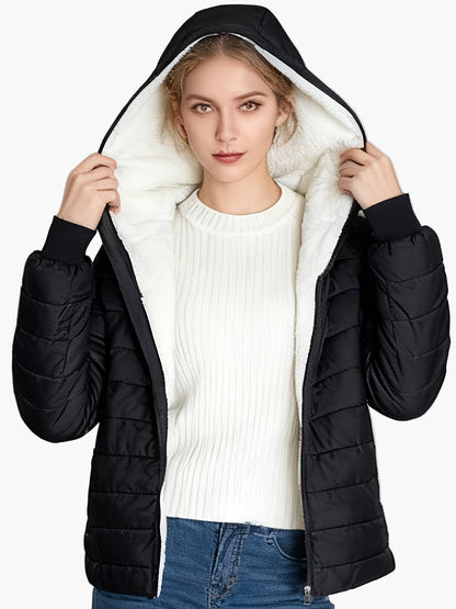 Women's quilted jacket with hood – Elegant winter companion for everyday and leisure use