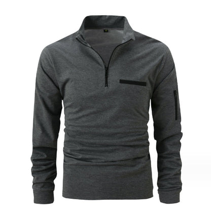 Herren Sportlicher Quarter-Zip Pullover mit Reißverschluss und Langarm – Athleisure Oberteil für Training und Alltag