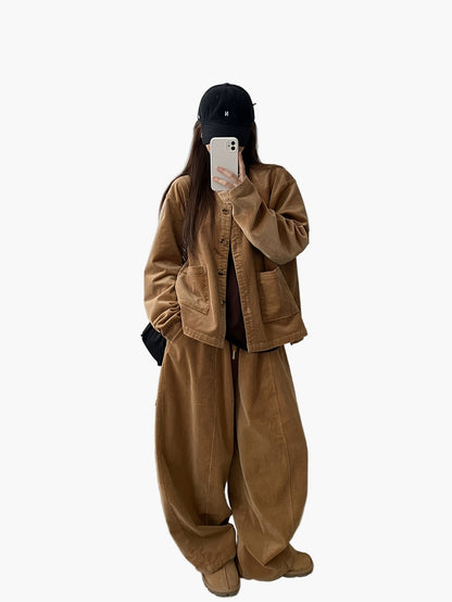 Damen Oversized Anzug Zweiteiler Set – Eleganter Freizeit-Look für Herbst und Winter