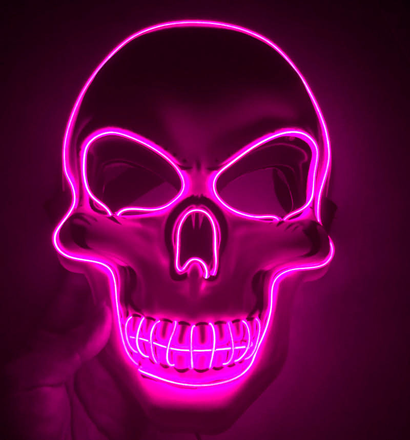 Halloween LED Glowing Skull Mask for Adults – Perfect for Costume Parties & Spooky Decorations