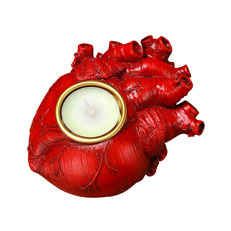Halloween Gothic Candle Holder for Decoration – Heart, Brain, Spine – Creepy Table Decor