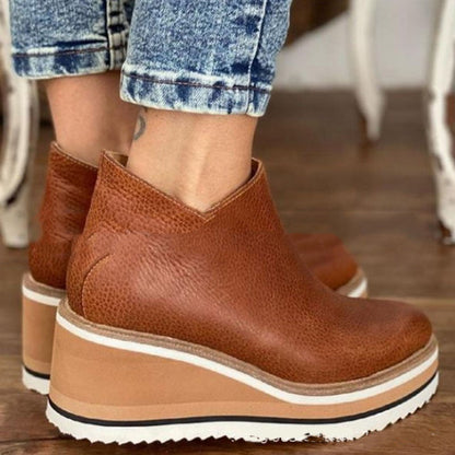 Zoe – Flache Stiefel mit seitlichem Reißverschluss für Herbst und Winter