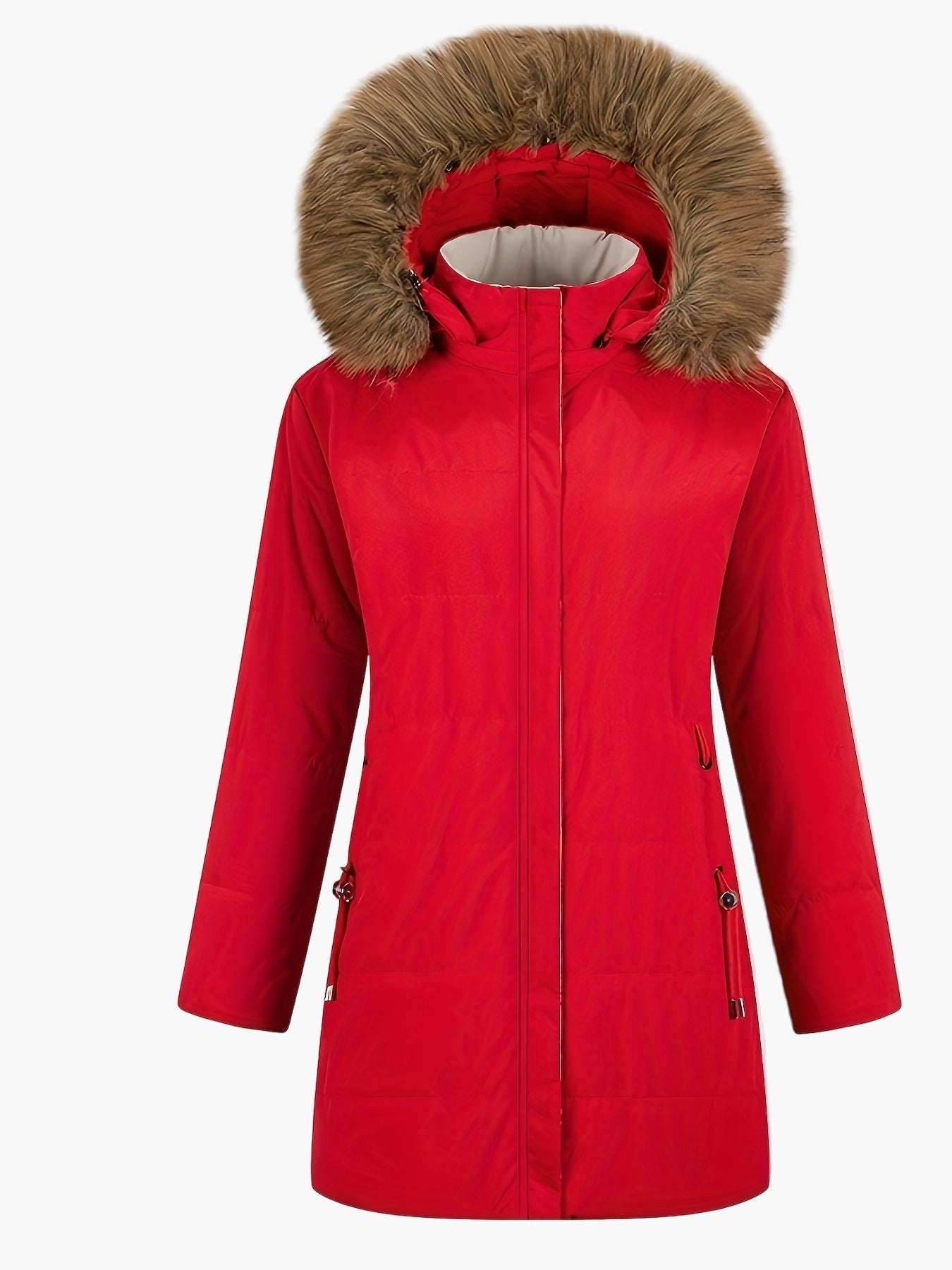 Damen Winterparka mit Kapuze und Kunstfellkragen – Stilvoller, warmer Alltagsmantel