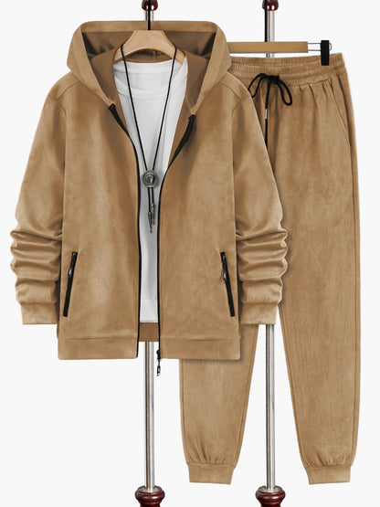 Herren Freizeit Jogginganzug Set mit Kapuzenjacke und Jogginghose – Sportlicher Stil für Alltag und Fitness
