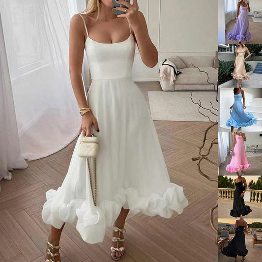 Emma – A-line skirt with large three-dimensional flowers for women