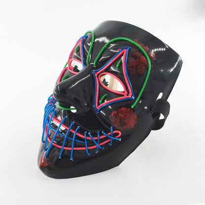 Halloween LED Light Mask for Adults – Creepy Party and Costume Mask with Neon Effect