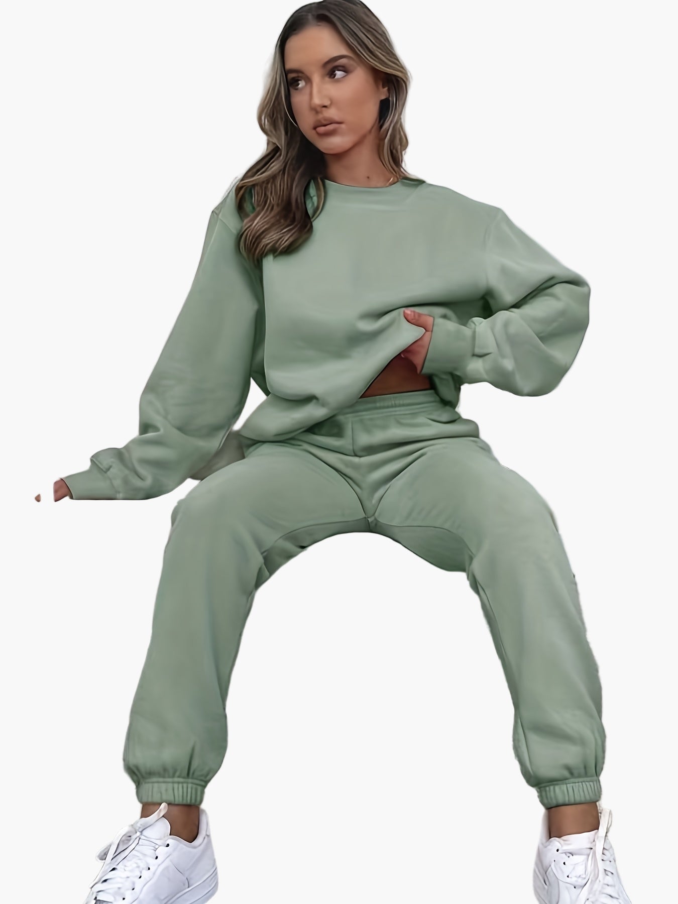 Damen Sweatshirt Jogginganzug Set – Bequemes Freizeit Outfit für Alltag & Sport