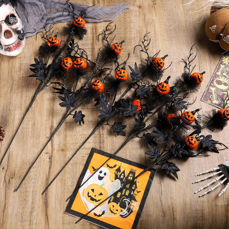 Halloween Decoration Pumpkin Branch Set – Perfect for Spooky Parties & Table Decor