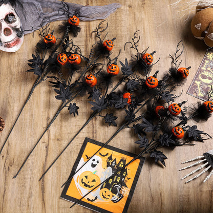 Halloween Decoration Pumpkin Branch Set – Perfect for Spooky Parties & Table Decor